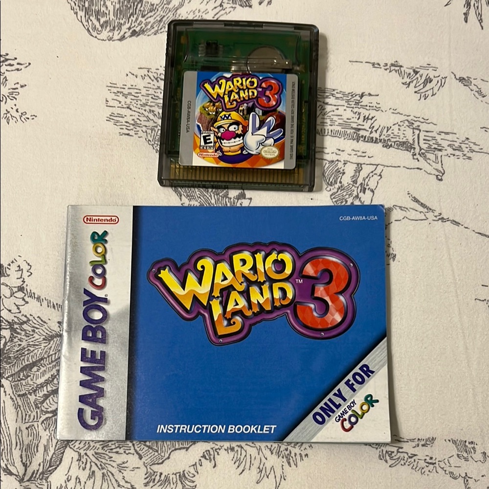 Nintendo Wario Land 3 Game Boy Color Green Blue
